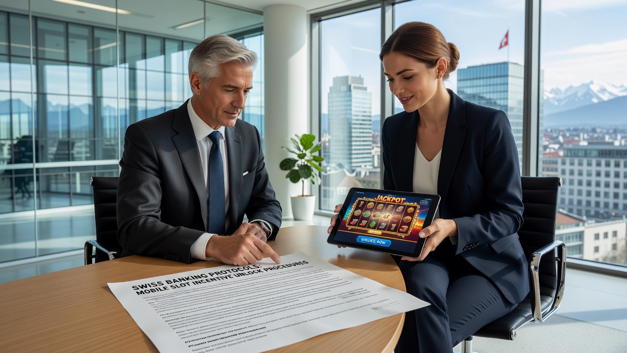 Mobile app screenshot illustrating secure Swiss bank transfer options tied to slot game incentives